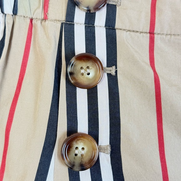 Burberry Tan Striped Tamara Icon Girls Sailor Shorts w/ Button Detail 10Y 140cm - Picture 5 of 16